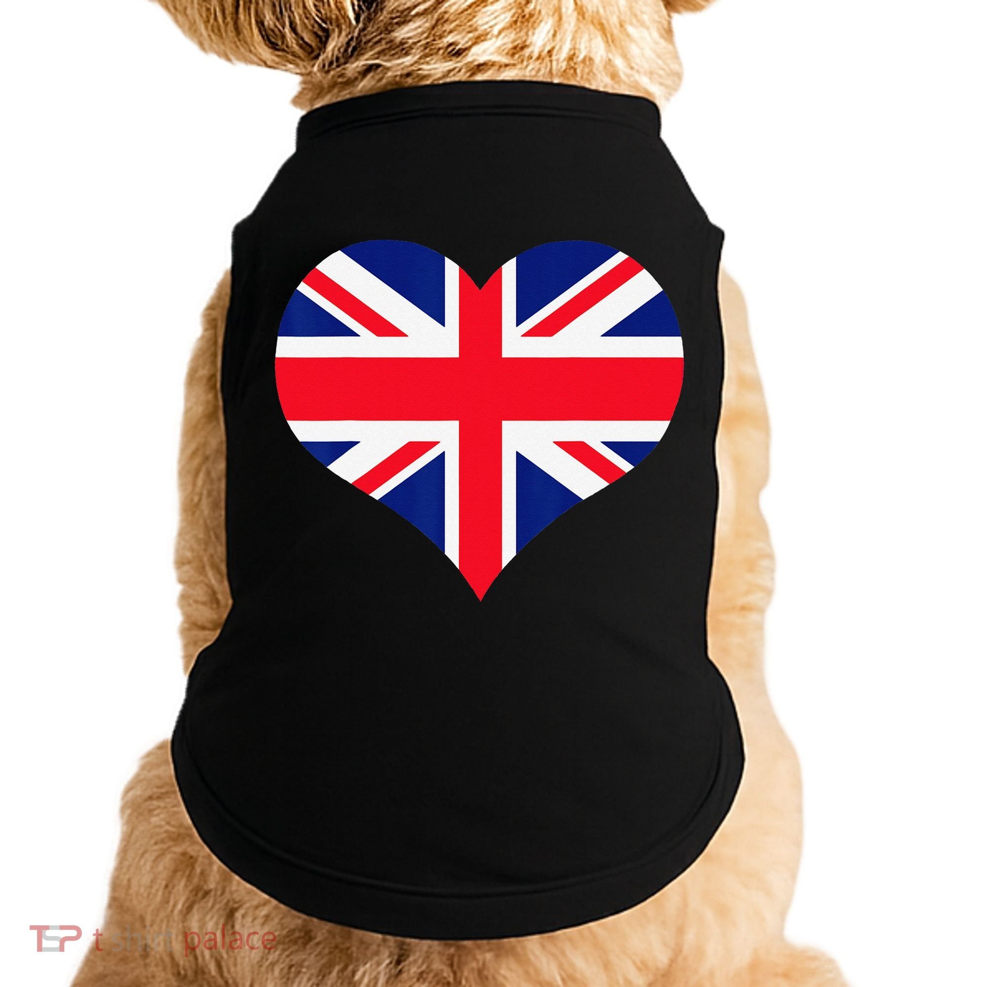 Union Jack British Flag Heart British Isles Doggie Tank