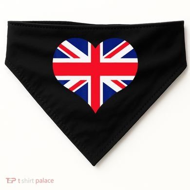 Union Jack British Flag Heart British Isles USA-Made Doggie Bandana