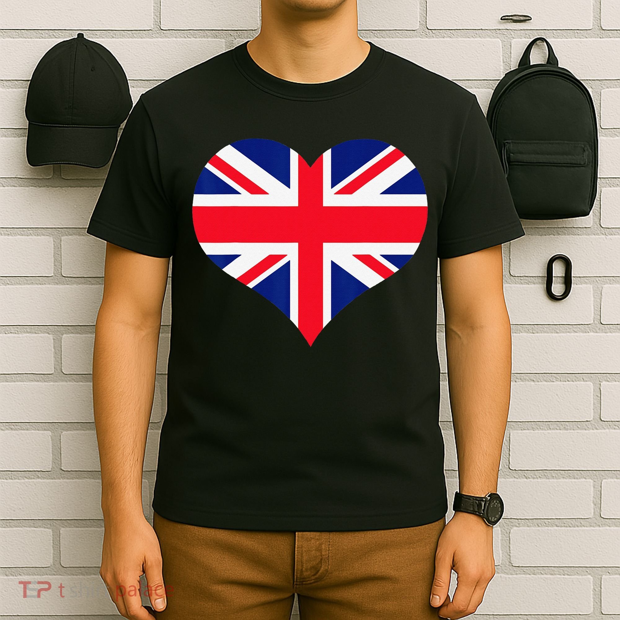 Union Jack British Flag Heart British Isles T-Shirt