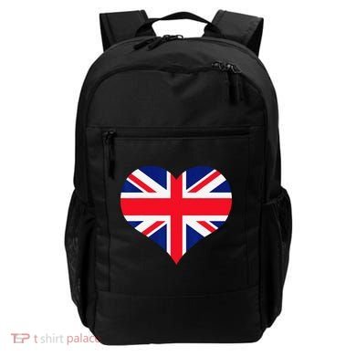 Union Jack British Flag Heart British Isles Backpack