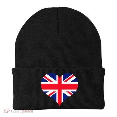 Union Jack British Flag Heart British Isles Beanie