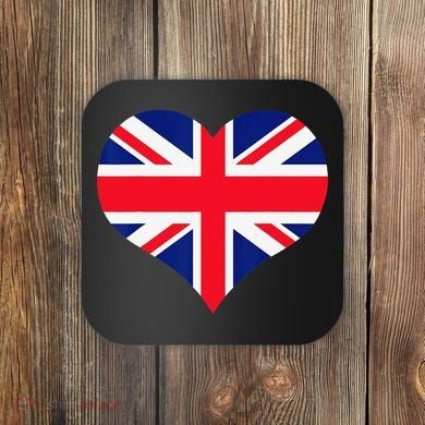 Union Jack British Flag Heart British Isles Coaster