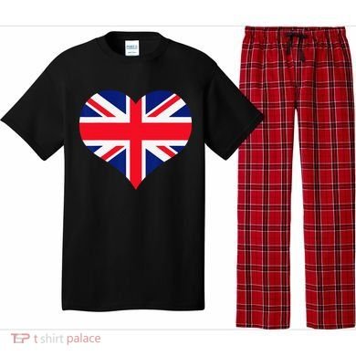 Union Jack British Flag Heart British Isles Pajama Set