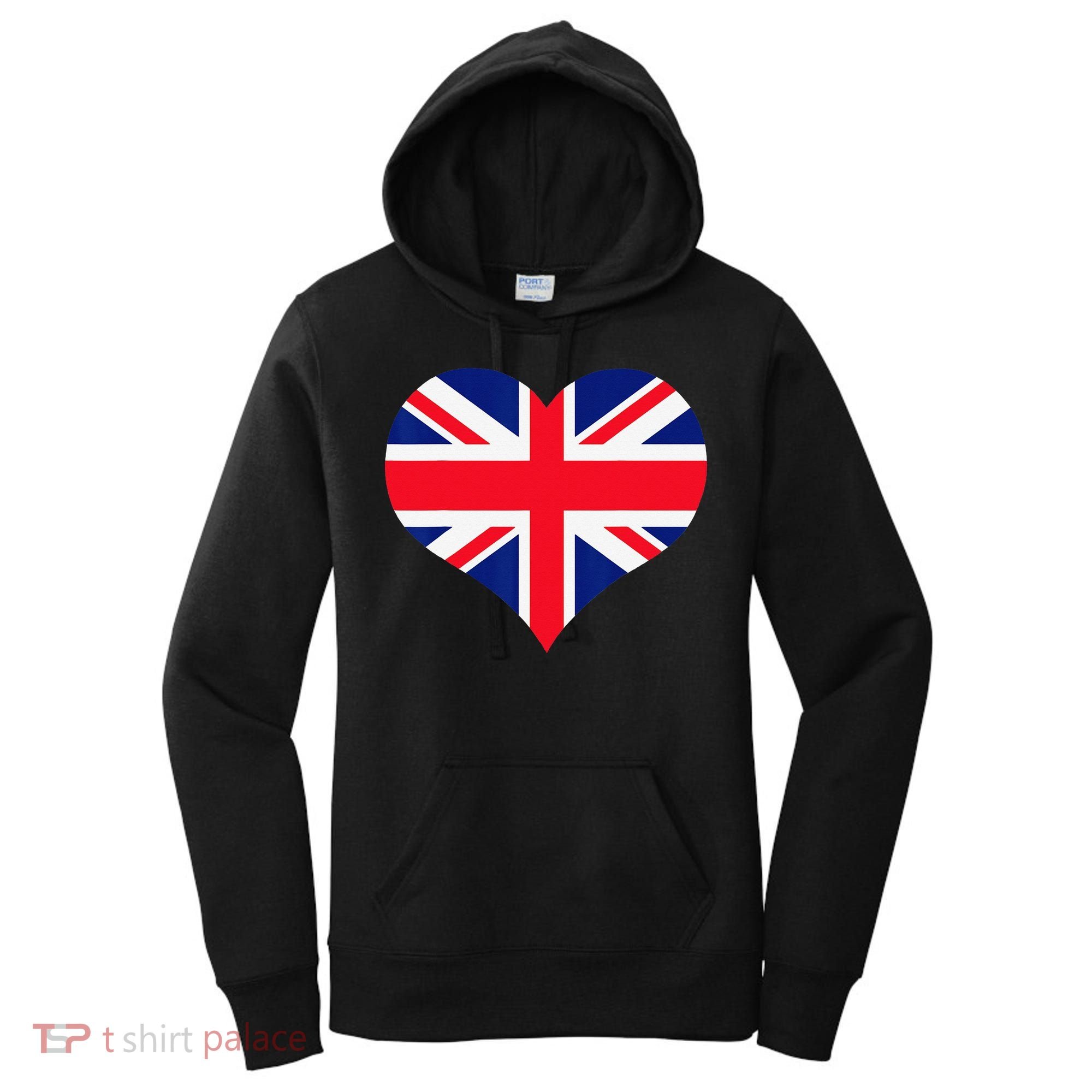 Union Jack British Flag Heart British Isles Women's Hoodie