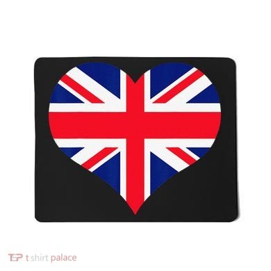 Union Jack British Flag Heart British Isles Mousepad