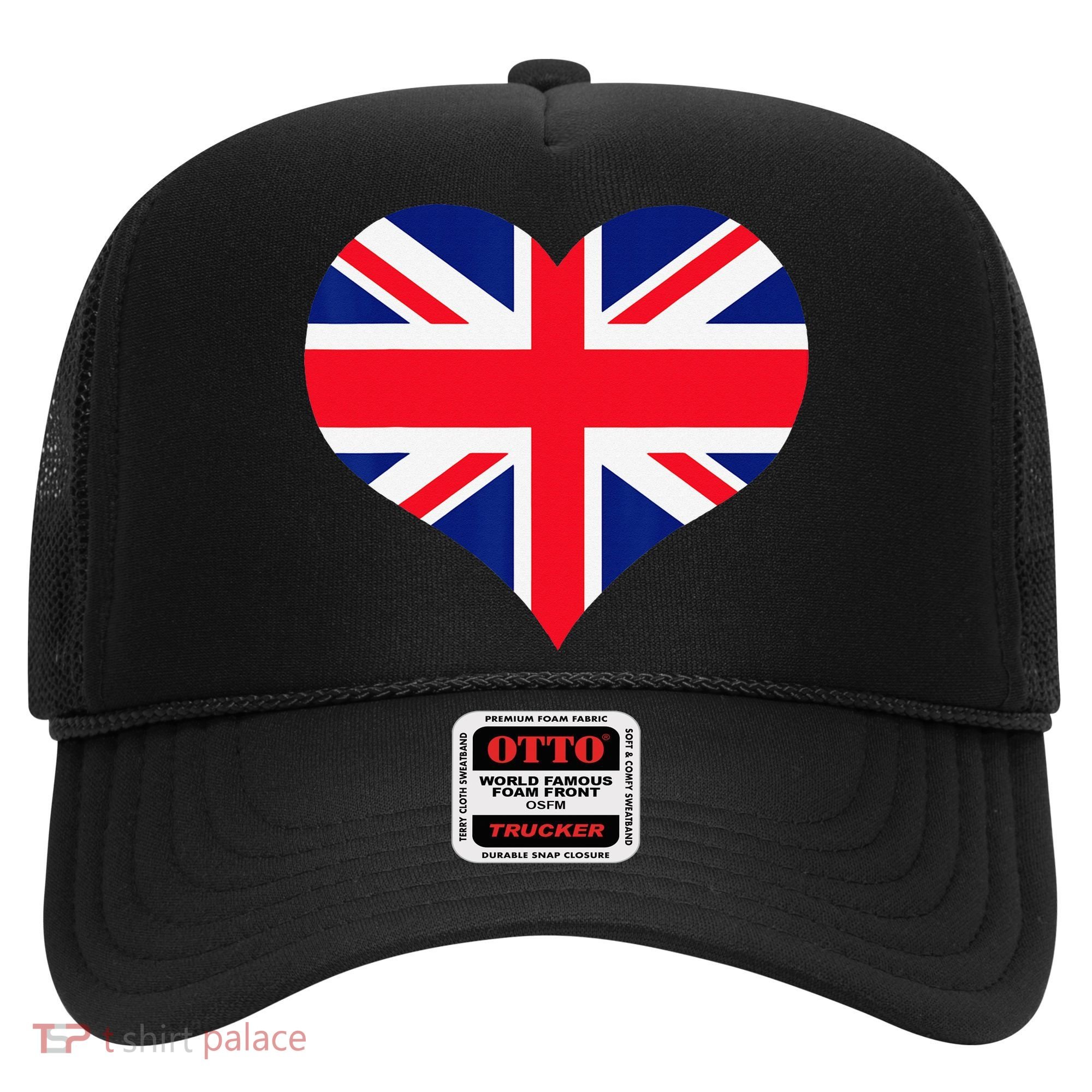 Union Jack British Flag Heart British Isles Hat