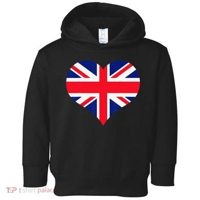 Union Jack British Flag Heart British Isles Toddler Hoodie