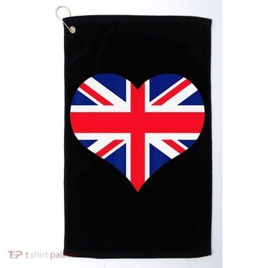 Union Jack British Flag Heart British Isles Golf Towel