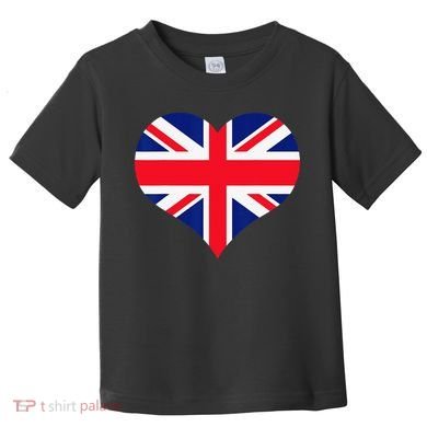 Union Jack British Flag Heart British Isles Toddler T-Shirt