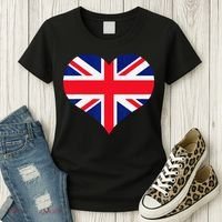 Union Jack British Flag Heart British Isles Women's T-Shirt thumb 3