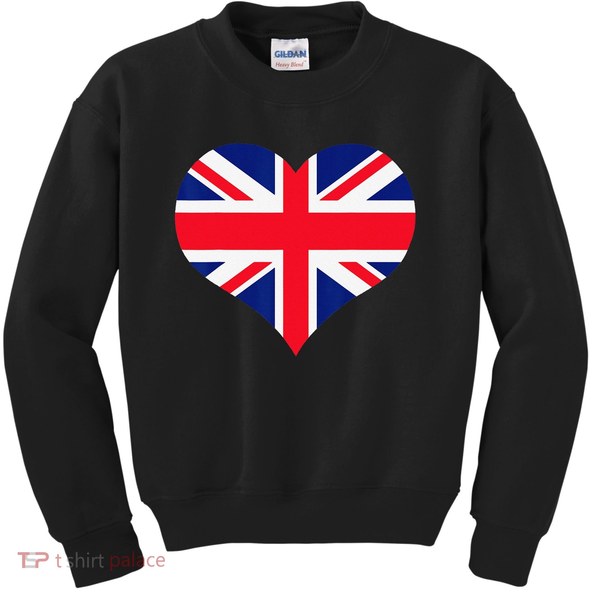 Union Jack British Flag Heart British Isles Kids Sweatshirt