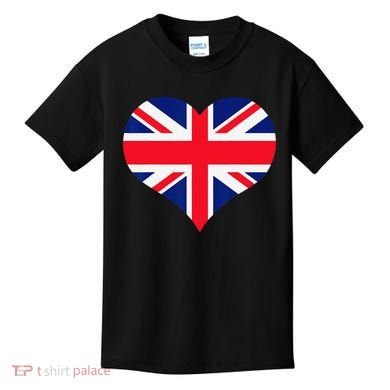 Union Jack British Flag Heart British Isles Kids T-Shirt