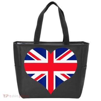 Union Jack British Flag Heart British Isles Tote Bag