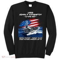 USS John F Kennedy CV 67 Aircraft Carrier Veteran USA Flag Sweatshirt thumb 0