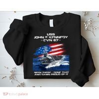 USS John F Kennedy CV 67 Aircraft Carrier Veteran USA Flag Sweatshirt thumb 2
