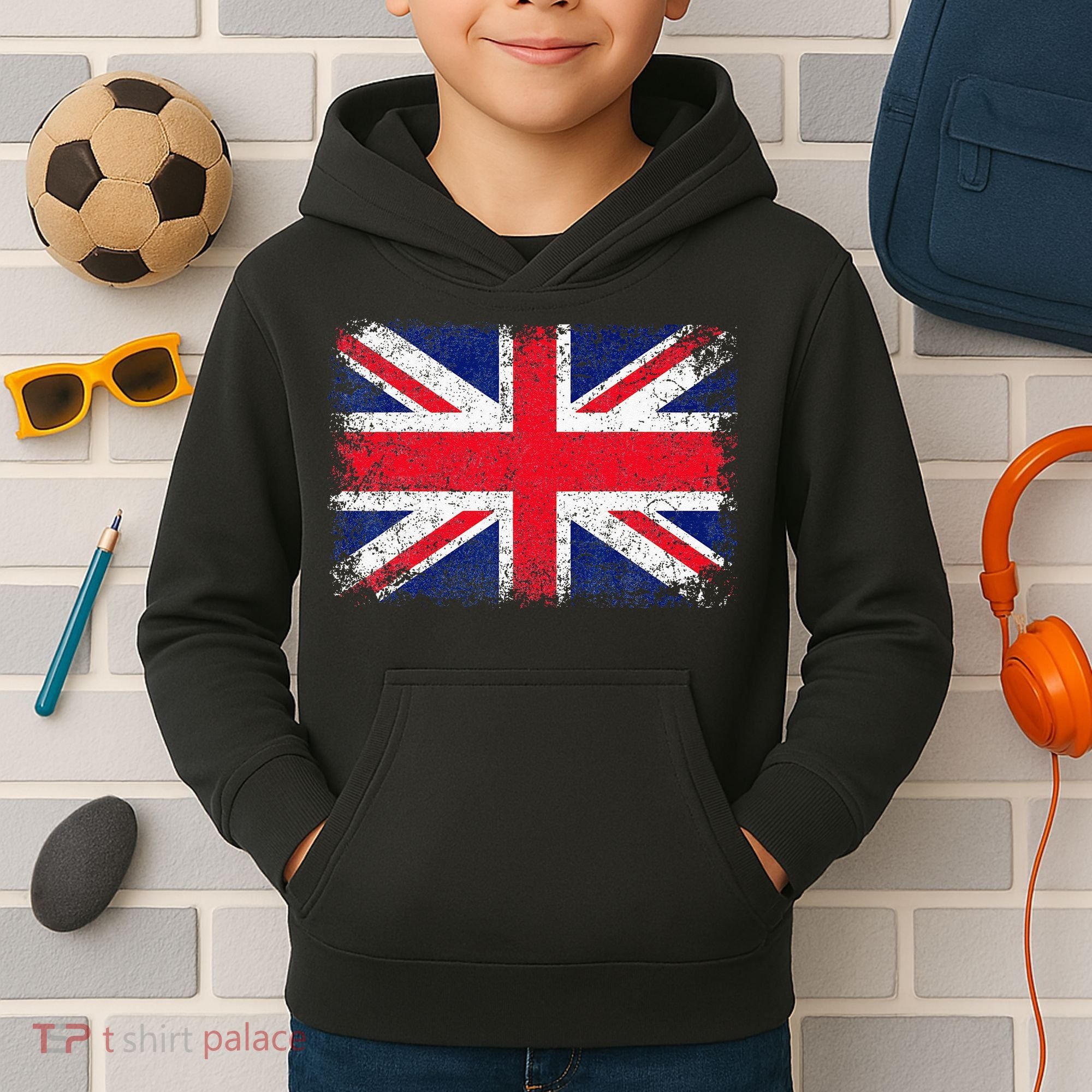 UNION JACK FLAG UNITED KINGDOM GREAT BRITAIN ENGLAND Kids Hoodie