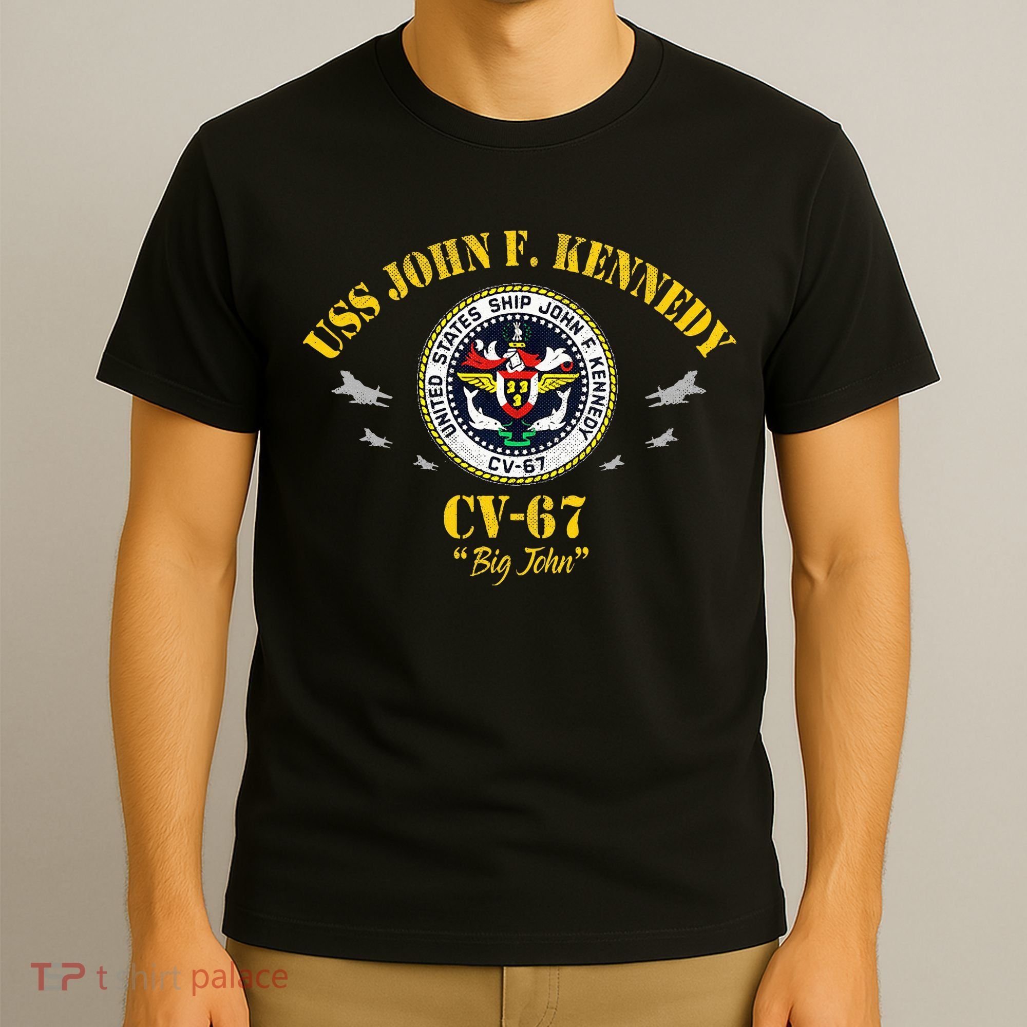 Uss John F. Kennedy Cv67 Aircraft Carrier Veteran Flag T-Shirt
