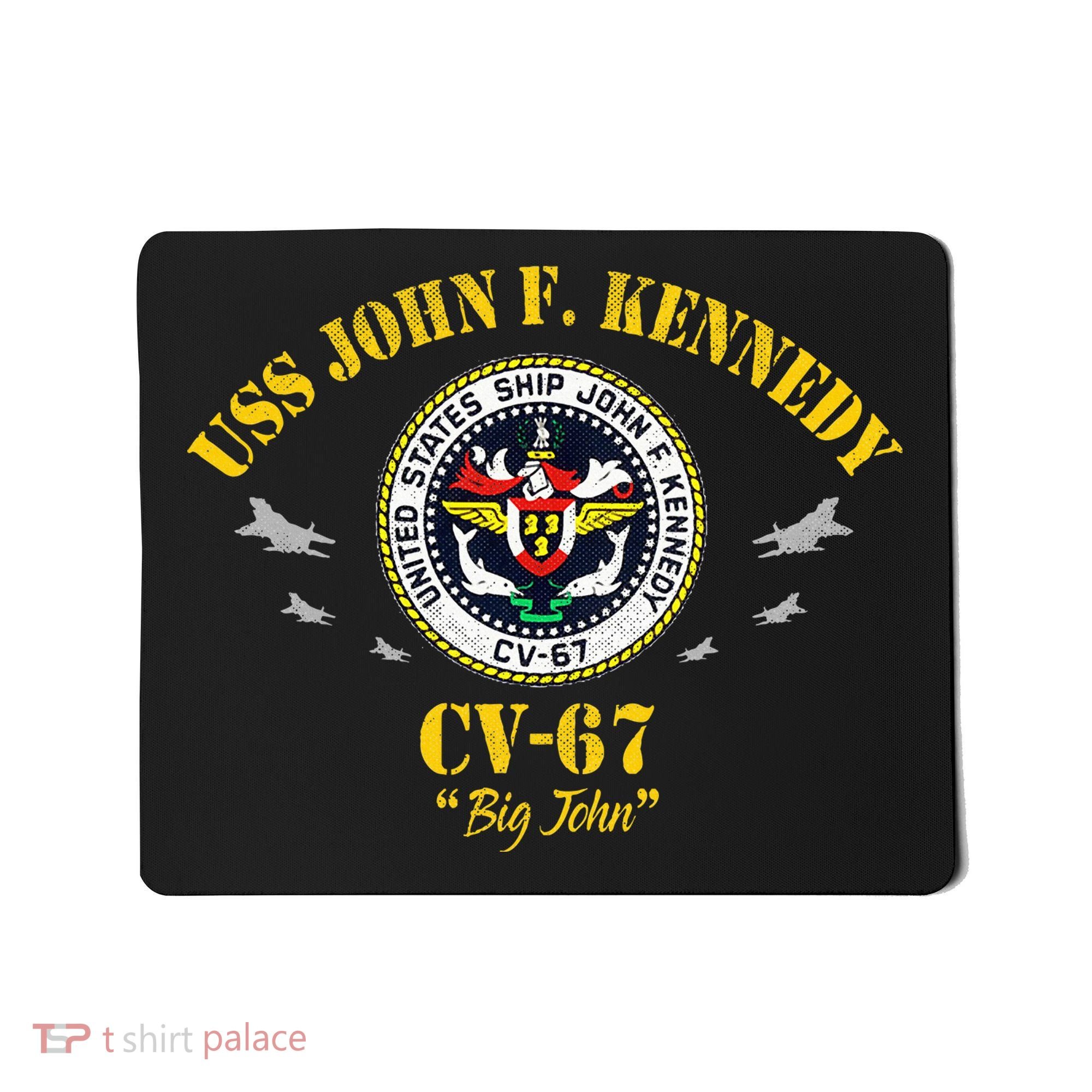 Uss John F. Kennedy Cv67 Aircraft Carrier Veteran Flag Mousepad