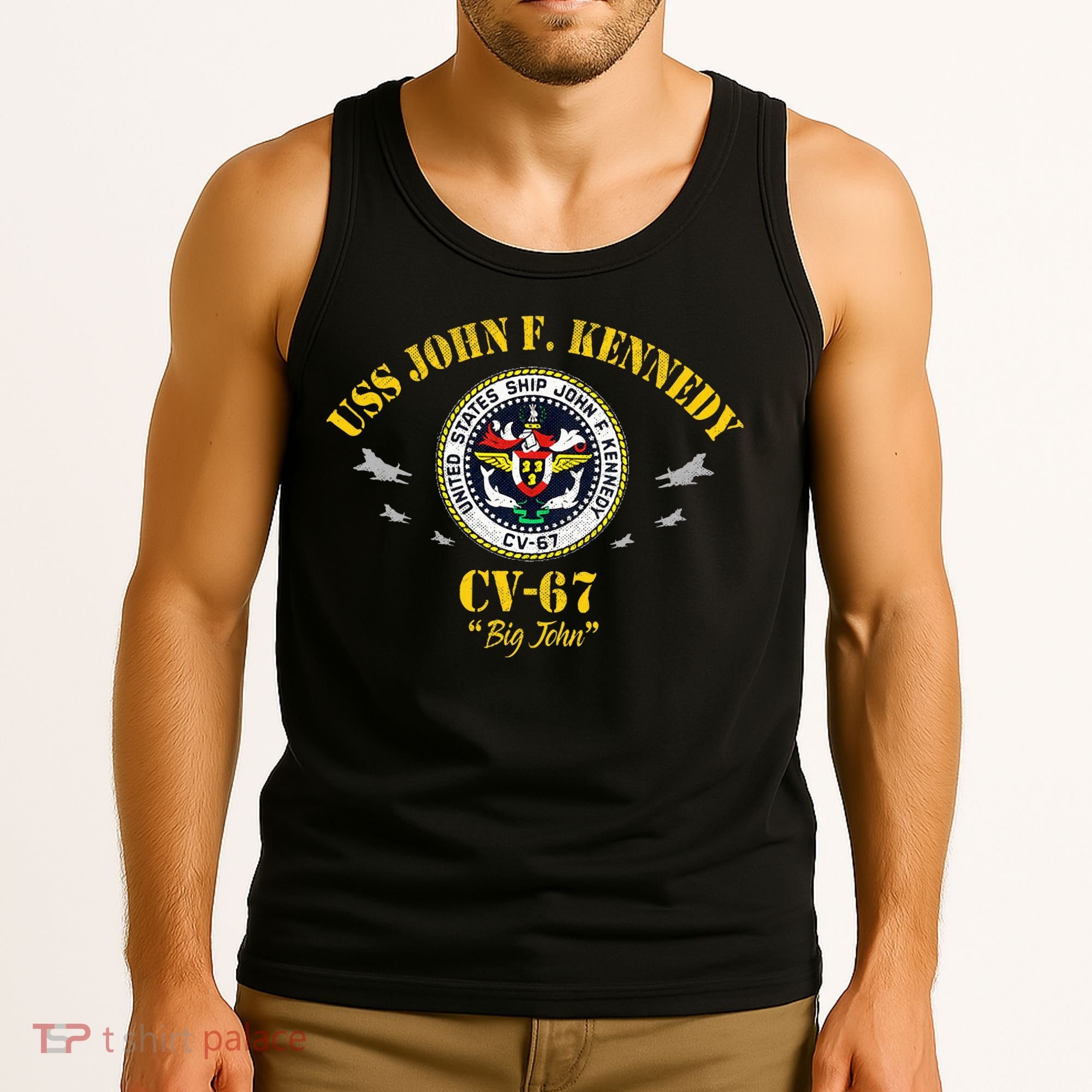 Uss John F. Kennedy Cv67 Aircraft Carrier Veteran Flag Tank Top