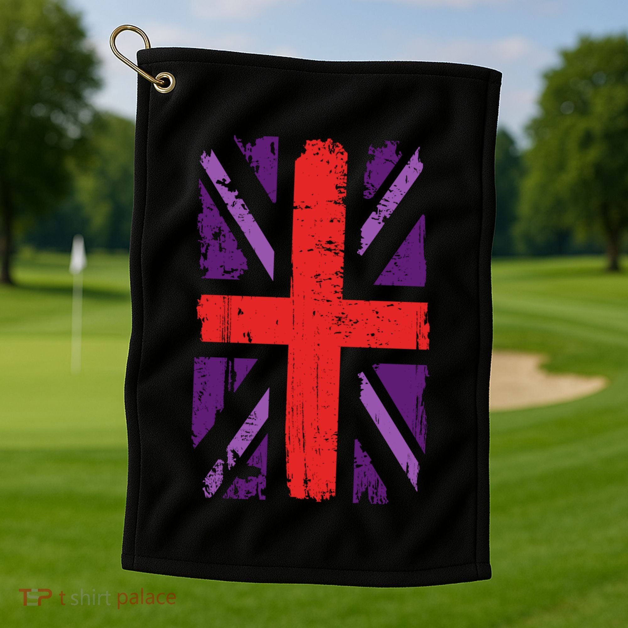 Union Jack Idea For United Kingdom And Platinum Jubilee Gift Golf Towel