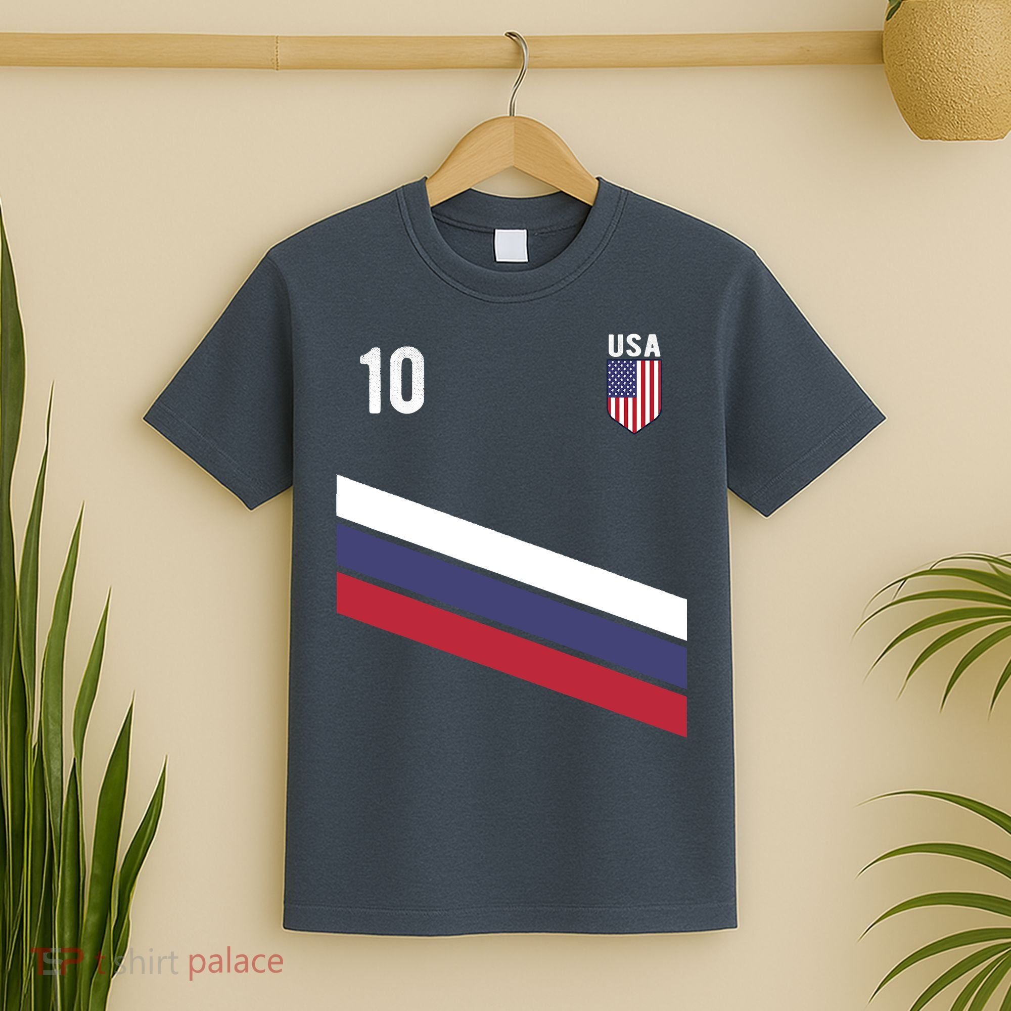 USA Jersey Soccer, Retro 10 American Football USA Soccer T-Shirt