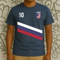 USA Jersey Soccer, Retro 10 American Football USA Soccer T-Shirt thumb 3