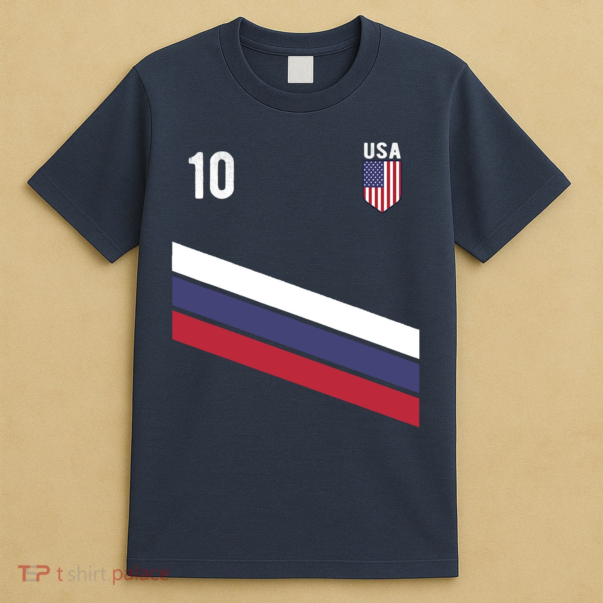 USA Jersey Soccer, Retro 10 American Football USA Soccer T-Shirt