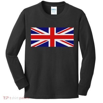 Union Jack Uk Flag Kids Long Sleeve Shirt