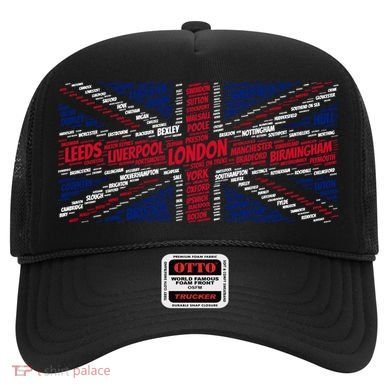 Union Jack With City Called Word Art Gift Hat