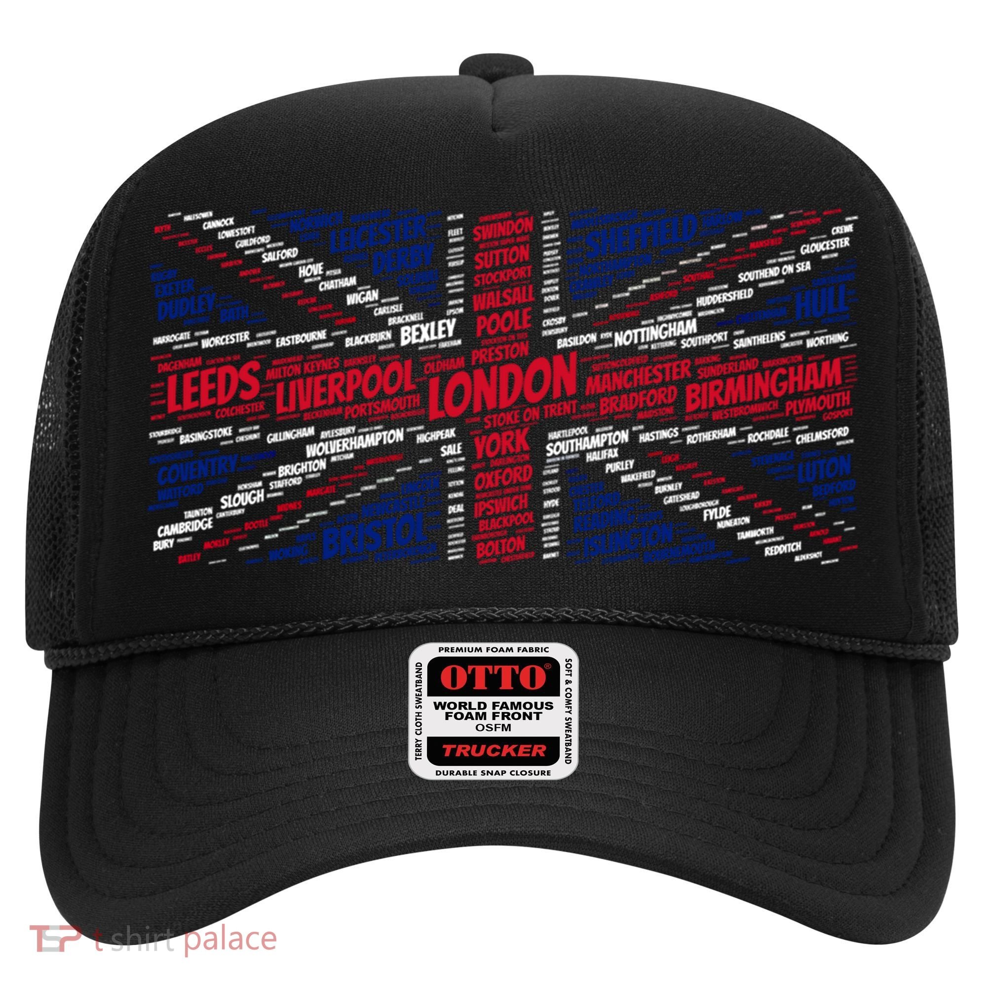Union Jack With City Called Word Art Gift Hat