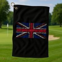 Union Jack With City Called Word Art Gift Golf Towel thumb 1