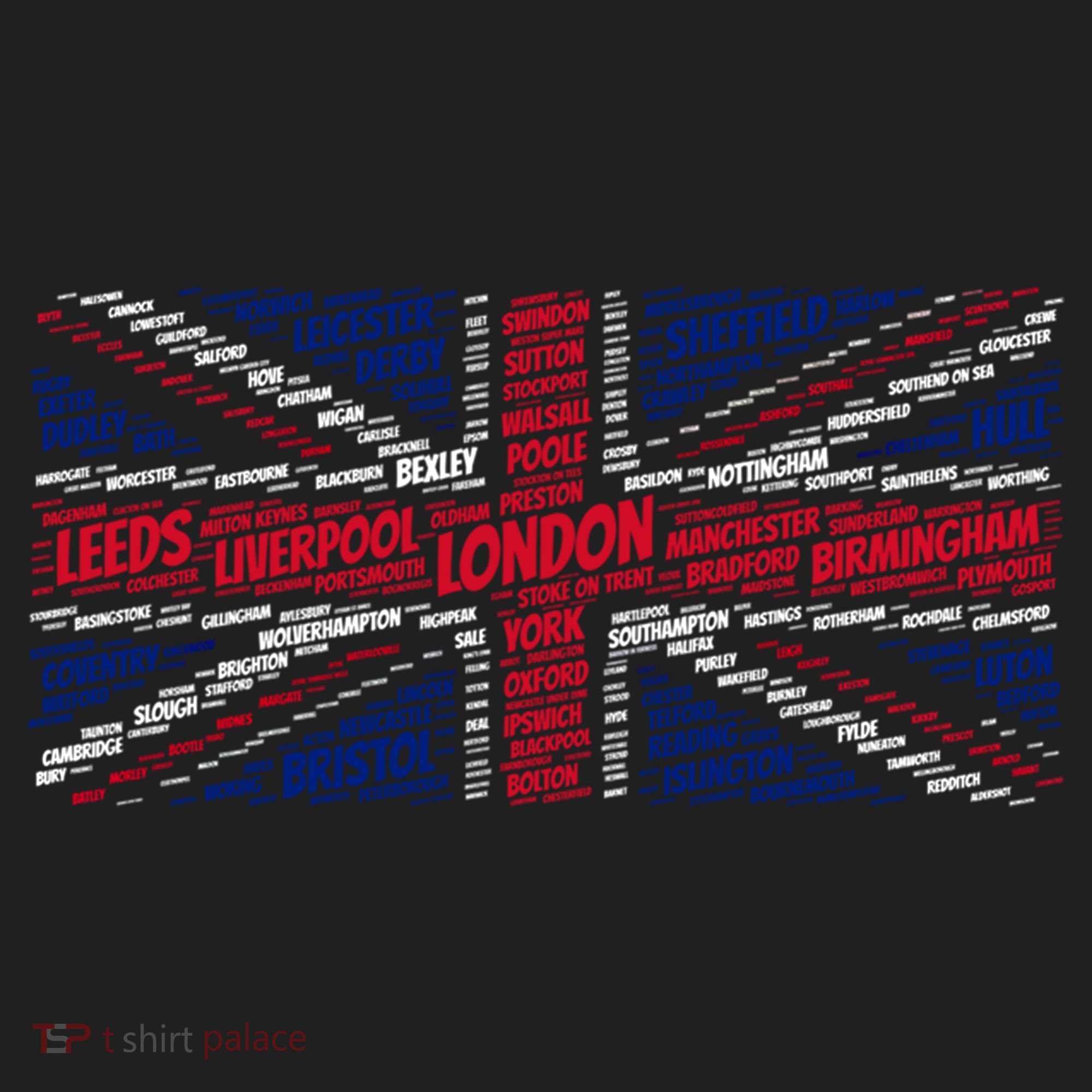 Union Jack With City Called Word Art Gift Golf Towel