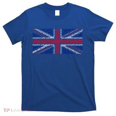 Union Jack With City Called Word Art Gift T-Shirt