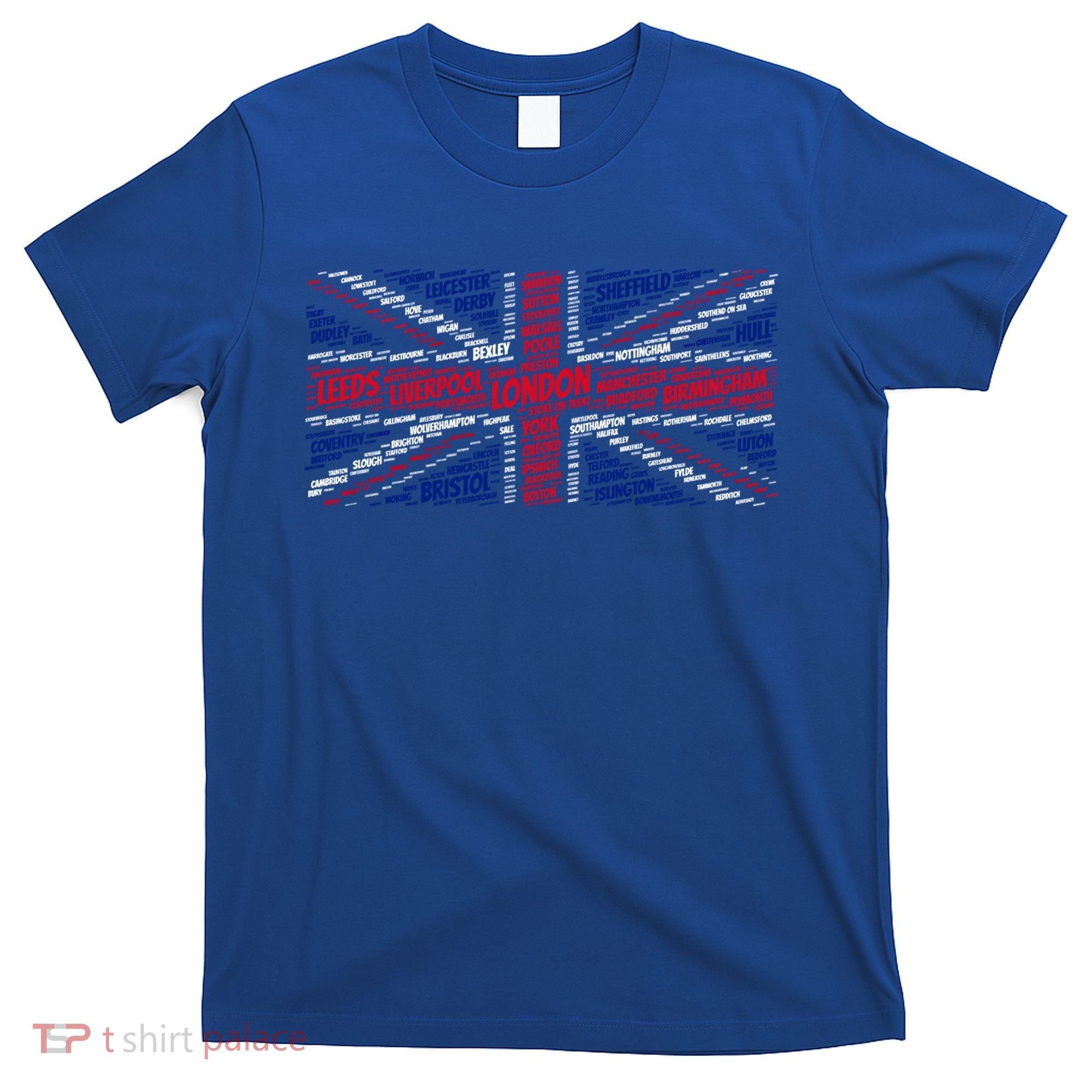 Union Jack With City Called Word Art Gift T-Shirt