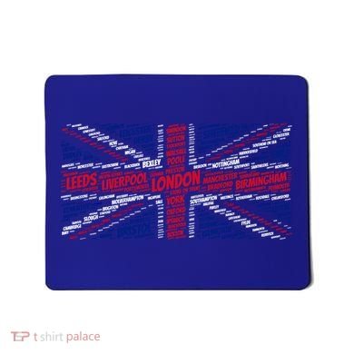 Union Jack With City Called Word Art Gift Mousepad