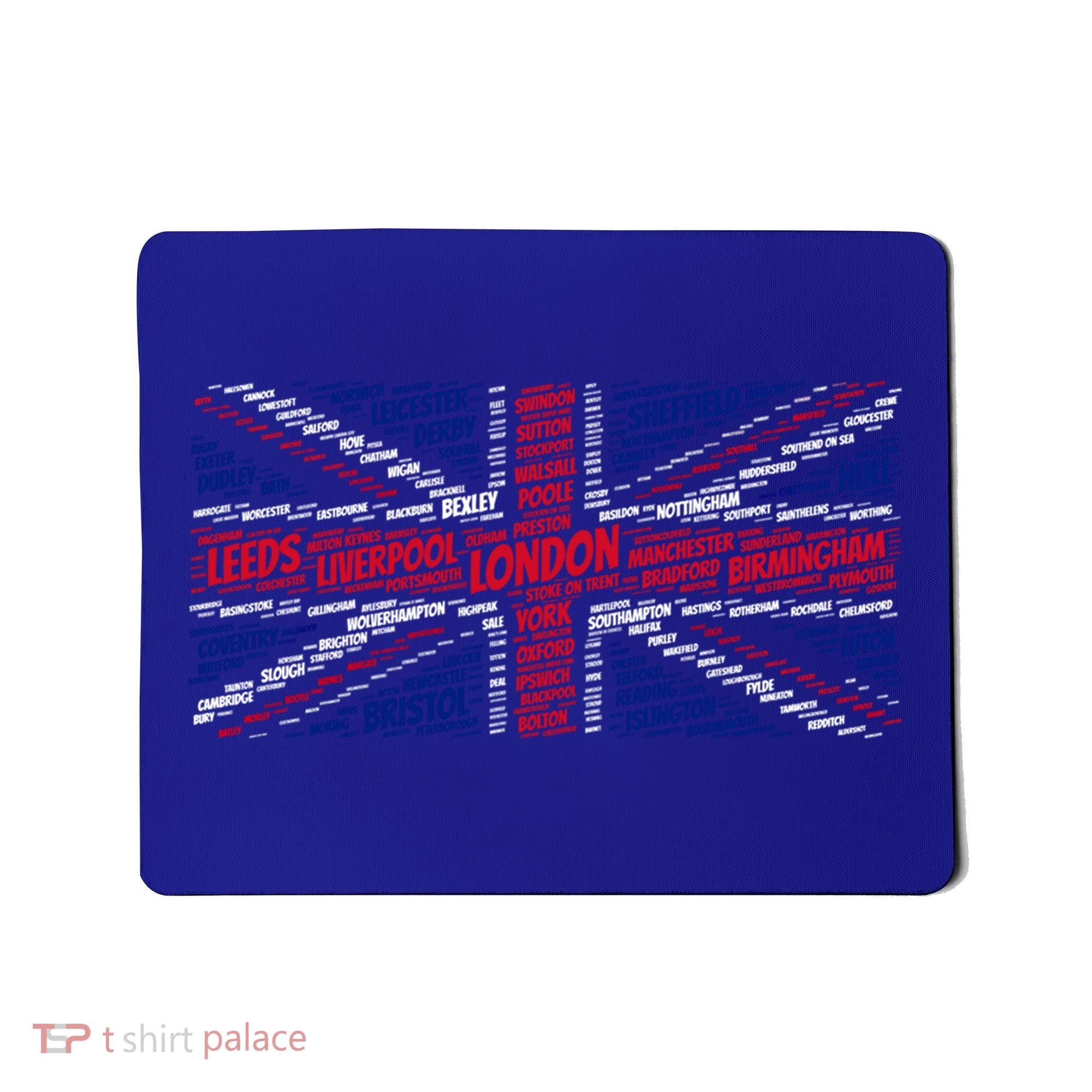 Union Jack With City Called Word Art Gift Mousepad