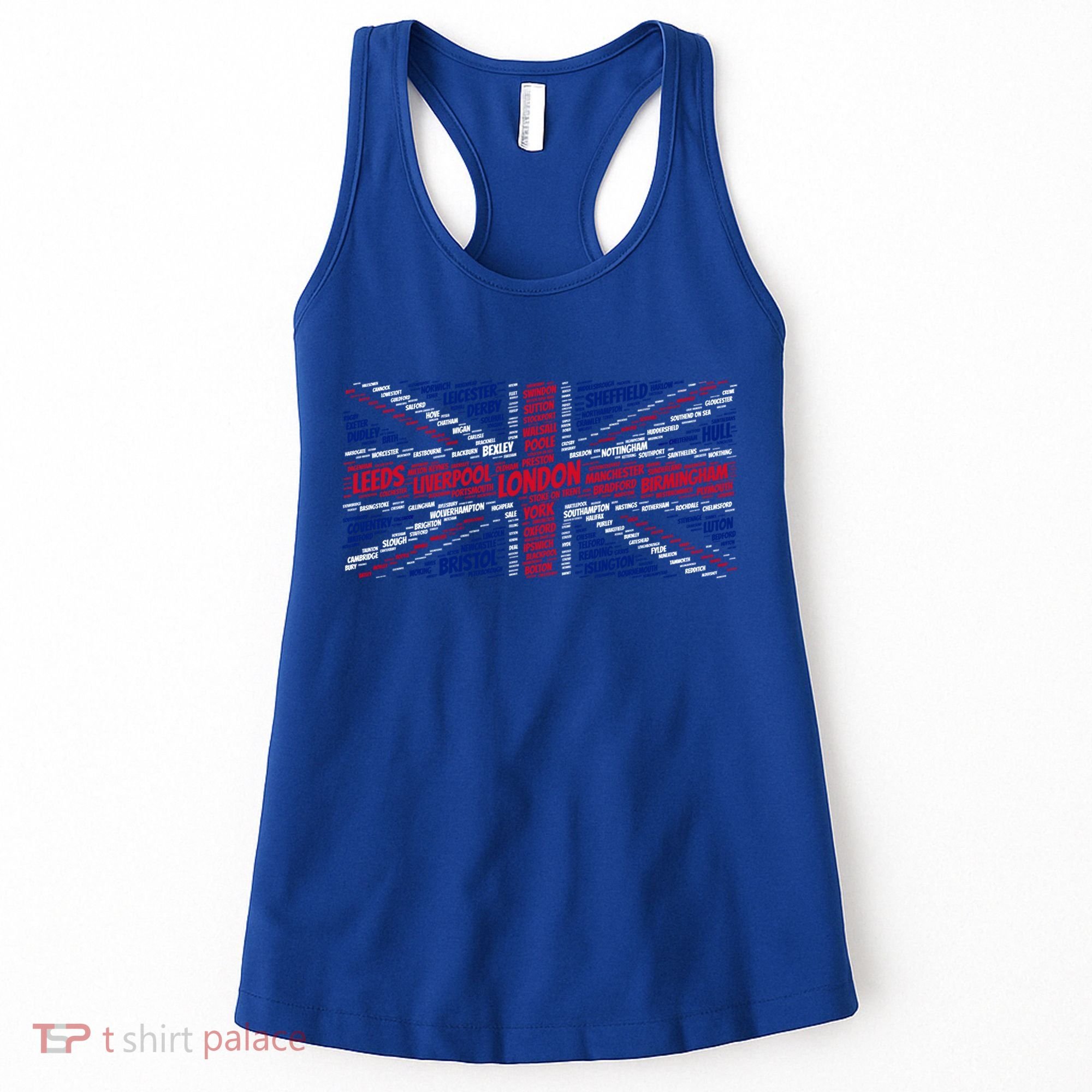 Union Jack With City Called Word Art Gift Women's Tank Top