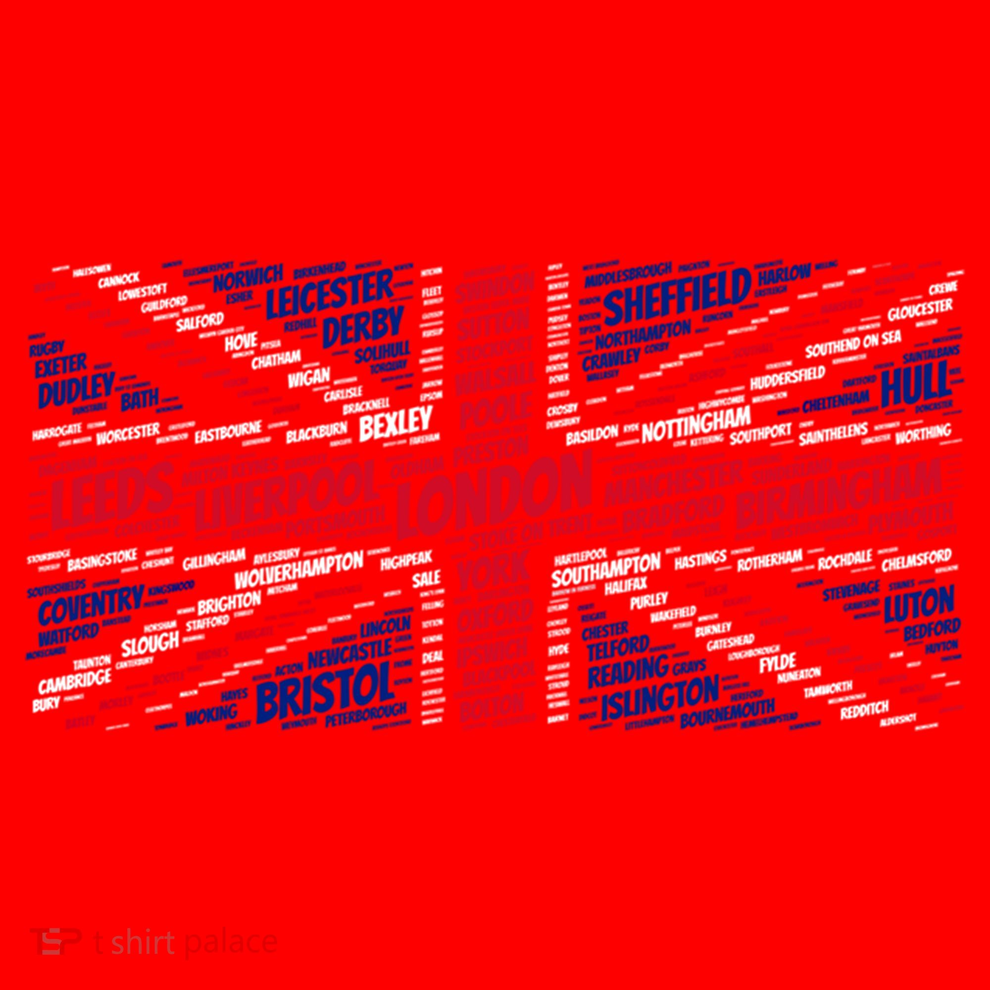 Union Jack With City Called Word Art Gift Santa Hat