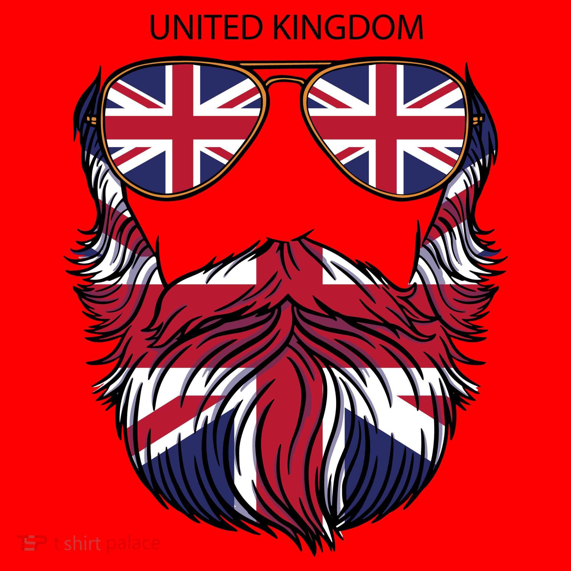 United Kingdom Beard Flag Santa Hat