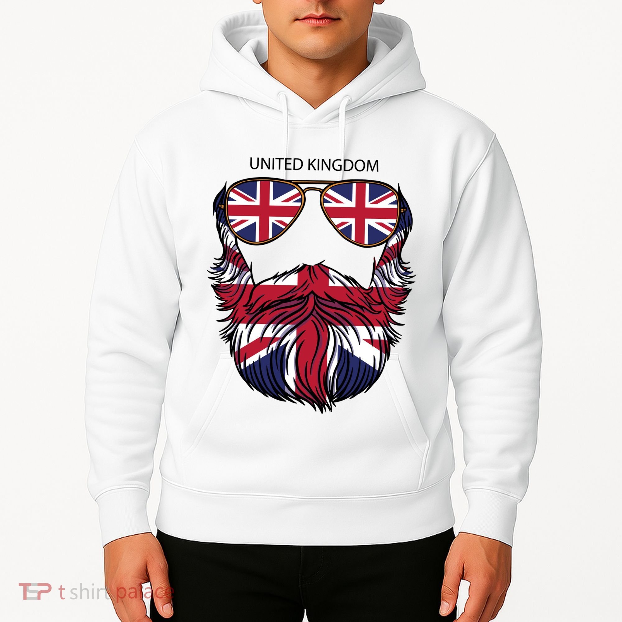 United Kingdom Beard Flag Hoodie