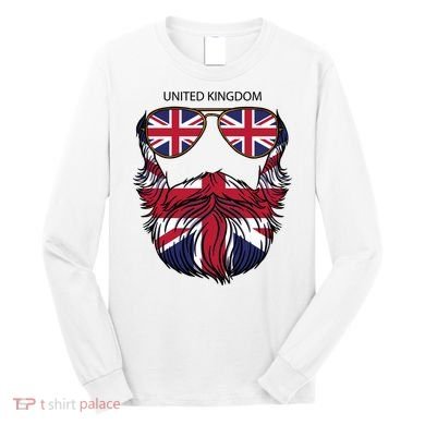 United Kingdom Beard Flag Long Sleeve Shirt