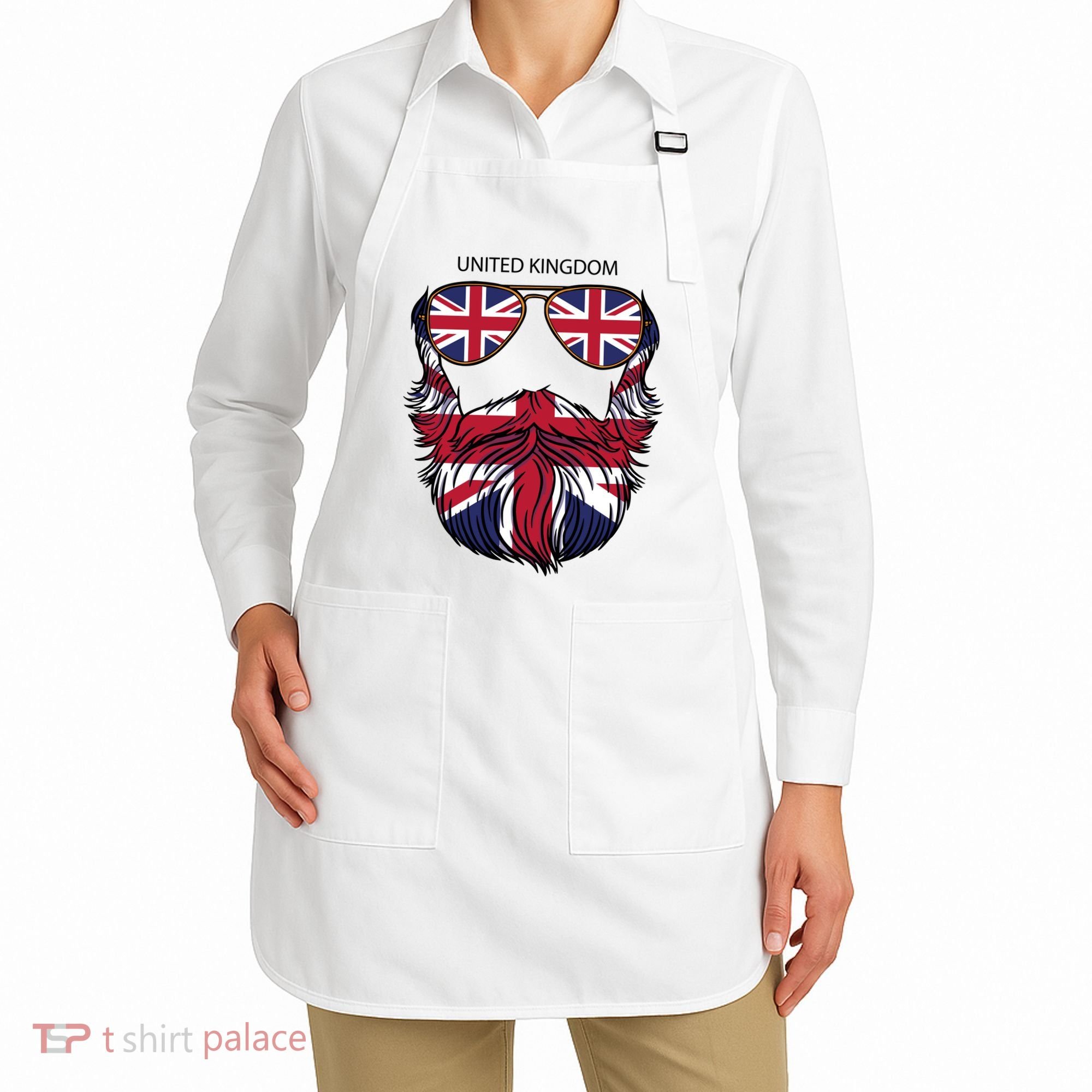 United Kingdom Beard Flag Apron