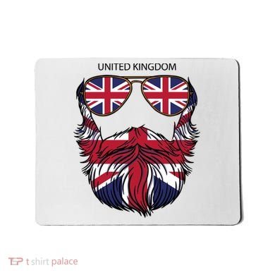 United Kingdom Beard Flag Mousepad