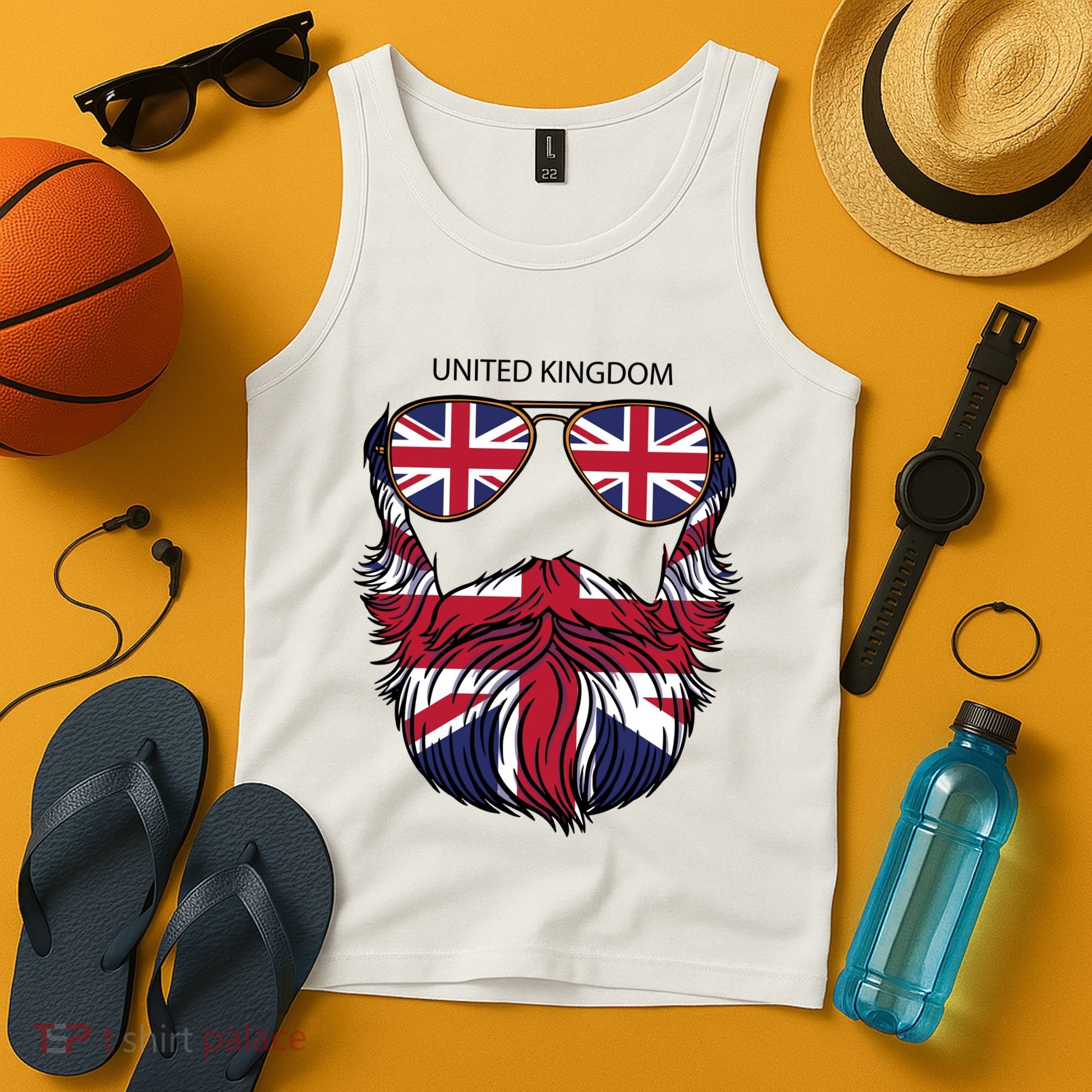United Kingdom Beard Flag Tank Top