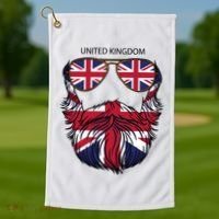 United Kingdom Beard Flag Golf Towel thumb 1
