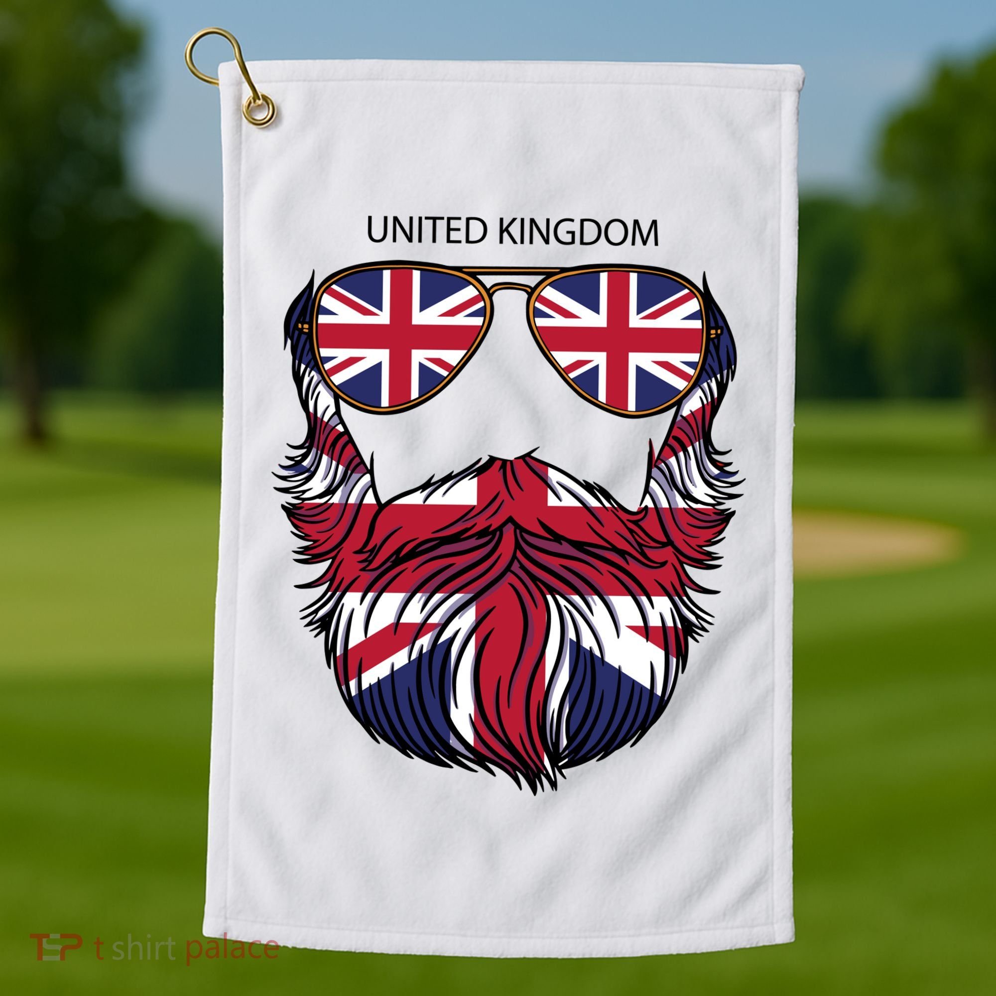 United Kingdom Beard Flag Golf Towel