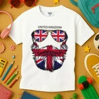 United Kingdom Beard Flag Kids T-Shirt thumb 3