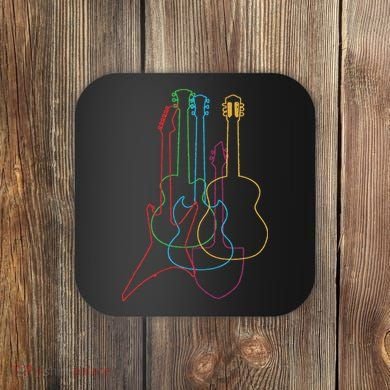 Uab Kidkis Colored Guitars Electric Acoustic  Coaster