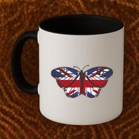 United Kingdom Flag Butterfly Coffee Mug thumb 2