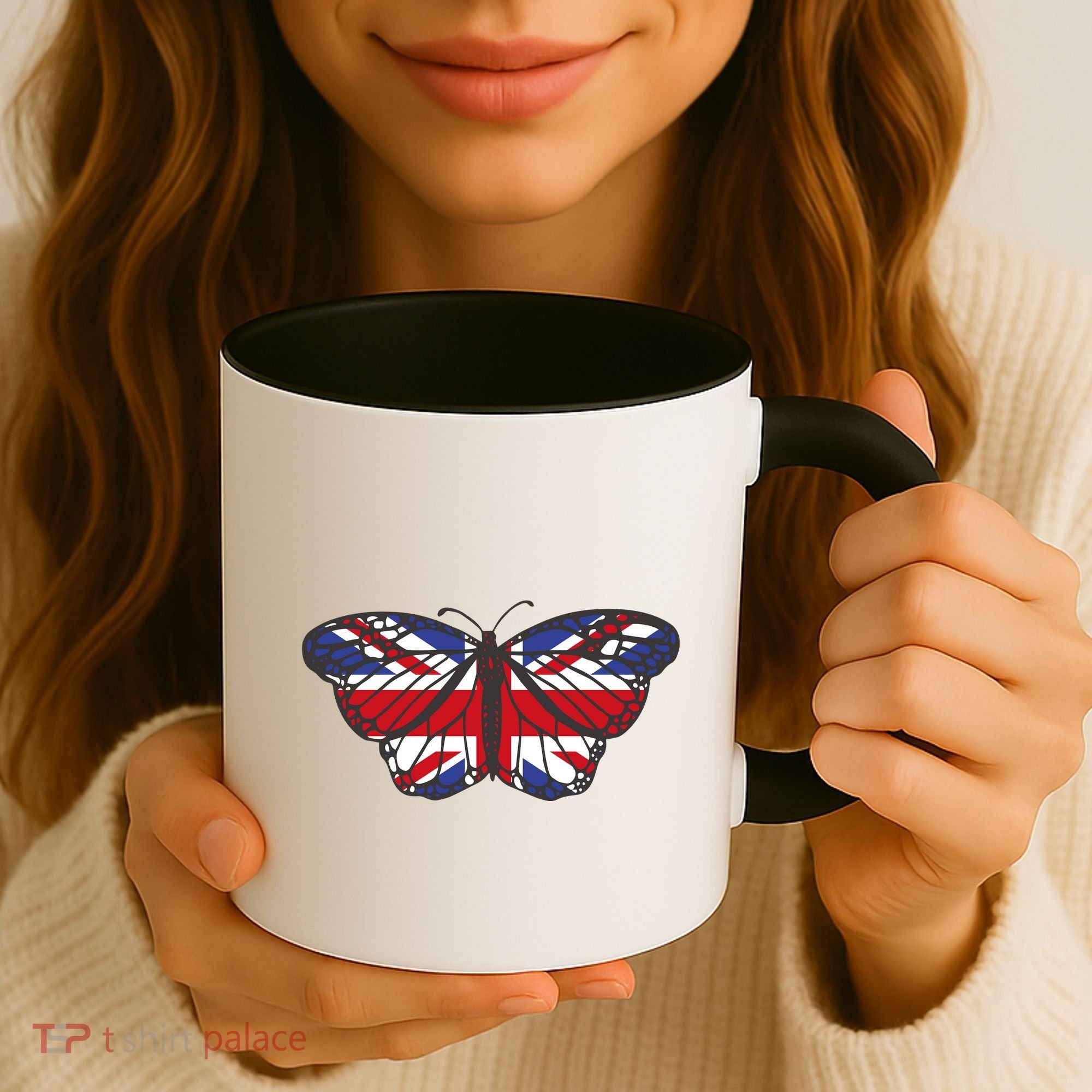 United Kingdom Flag Butterfly Coffee Mug